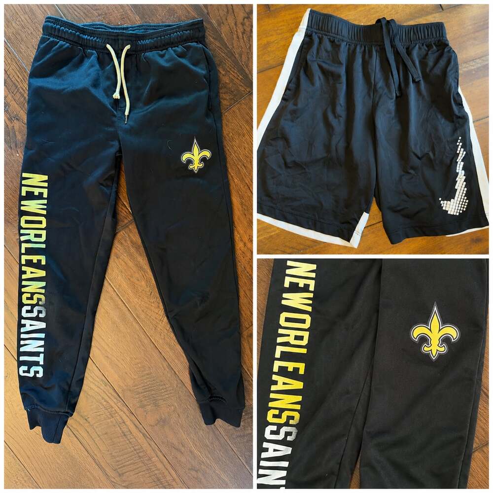NFL NOLA Saints Jogger Pants YOUTH L 14-16 and Nike Shorts